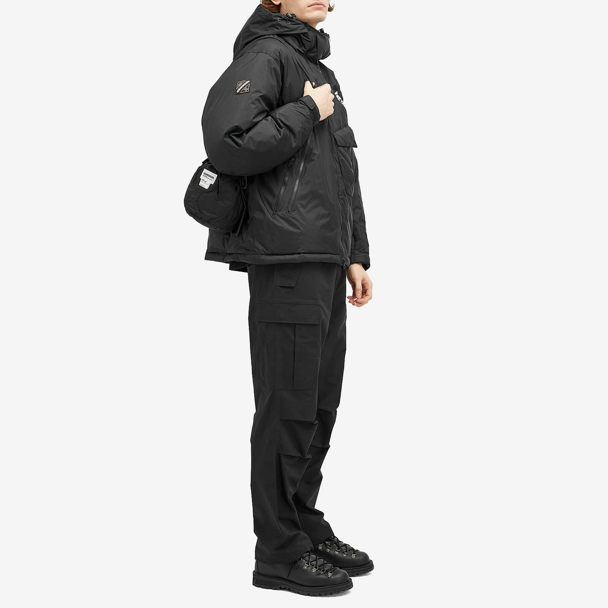 NH X NANGA . DOWN DRAWSTRING BAG ネイバーフッド Neighborhood Men's x Nanga Down Drawstring Bag in Black