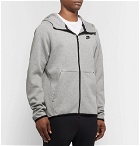 Nike - Sportswear Mélange Cotton-Blend Tech Fleece Zip-Up Hoodie - Light gray