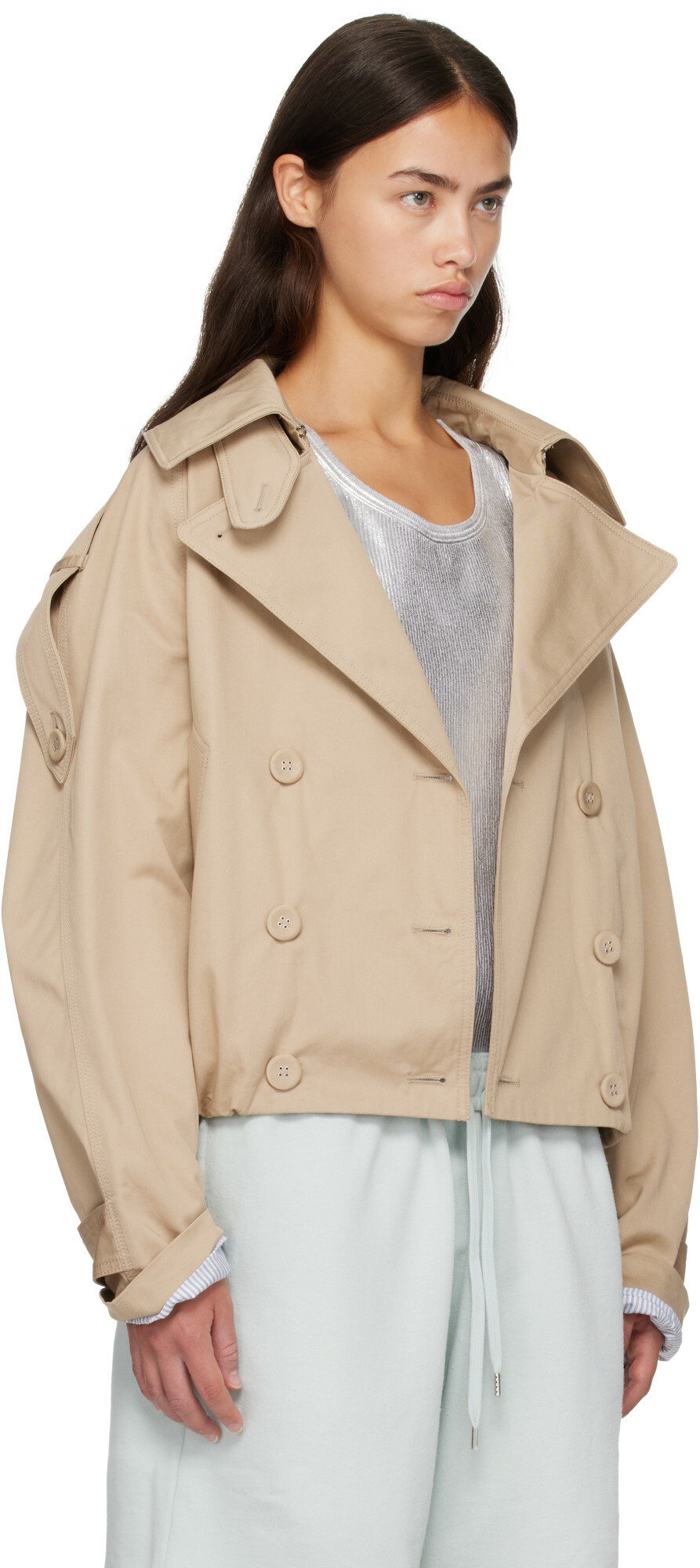 Acne Studios Beige Short Trench Jacket