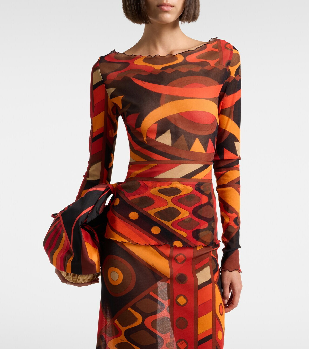 Pucci Vivara tulle crop top