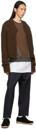 Comme des Garçons Homme Deux Khaki Panelled Crewneck Sweatshirt