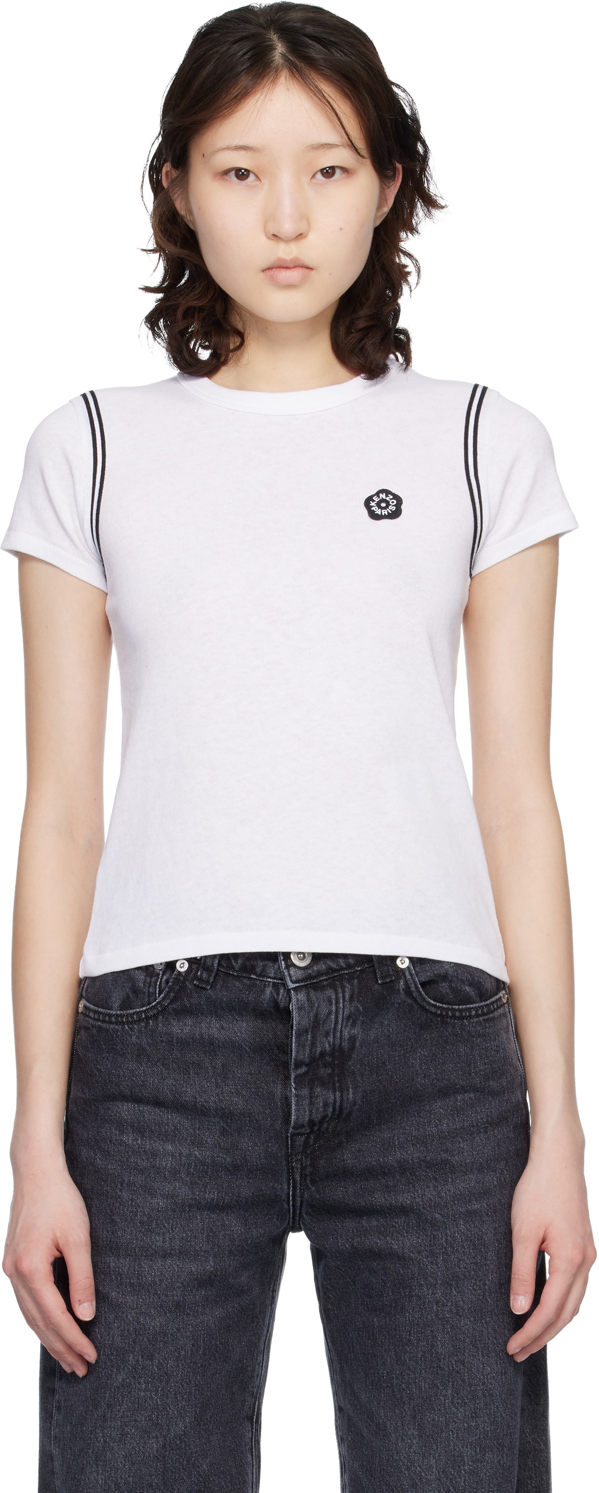 Kenzo White Kenzo Paris 'Boke Flower 2.0' Embroidered T-shirt