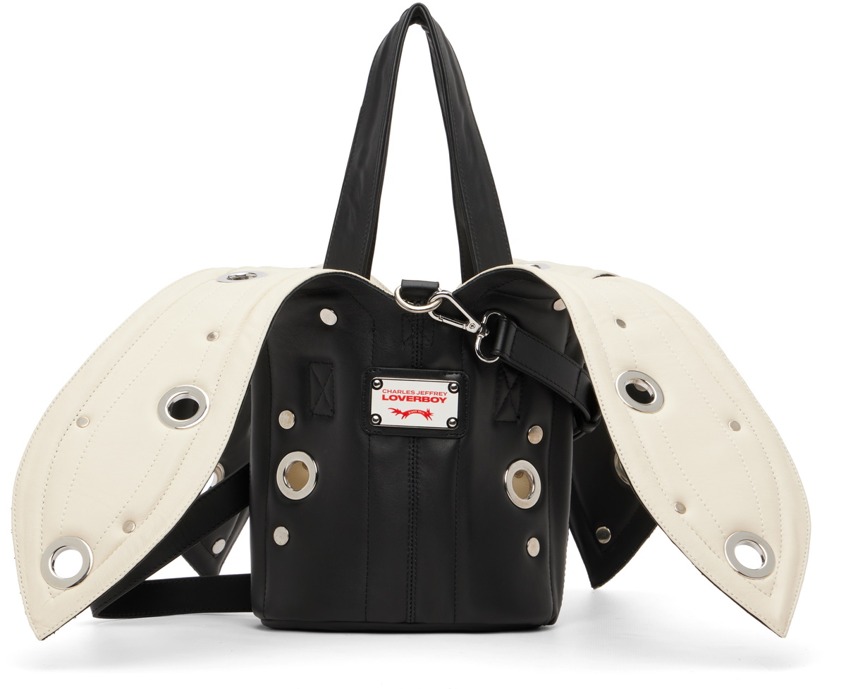 Charles Jeffrey LOVERBOY Black Banana Bucket Eyelets Bag Charles