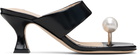 Sandy Liang Black Pearl Sandalette Heeled Sandals