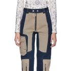 GmbH Navy and Beige Patchwork Antje Jeans