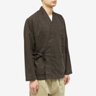 Universal Works Men's Italian Pinstripe Kyoto Work Jacket in Brown