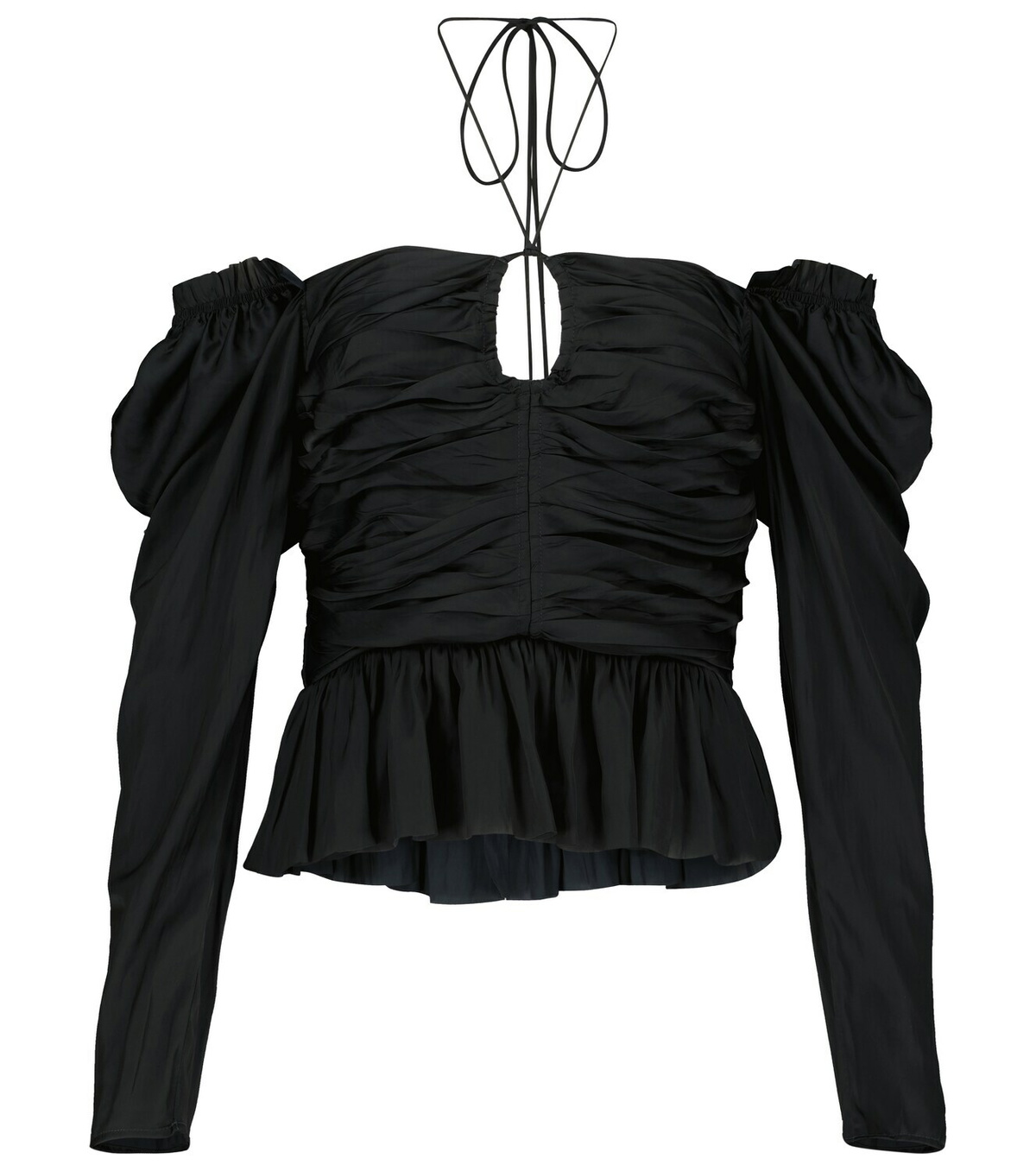 Ulla Johnson Mirelle ruched satin halterneck top