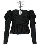 Ulla Johnson Mirelle ruched satin halterneck top