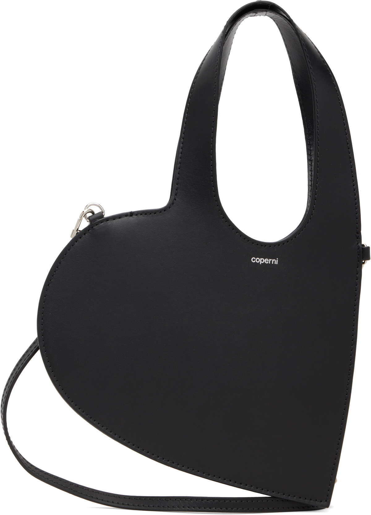 Black Mini Heart Tote Bag by Coperni on Sale