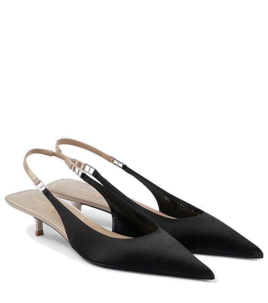 【送料込】Saint Laurent_110 satin crepe slingback pumps 送料込】Saint Laurent_110 satin crepe slingback pumps