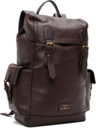 Polo Ralph Lauren Brown Pebbled Leather Backpack