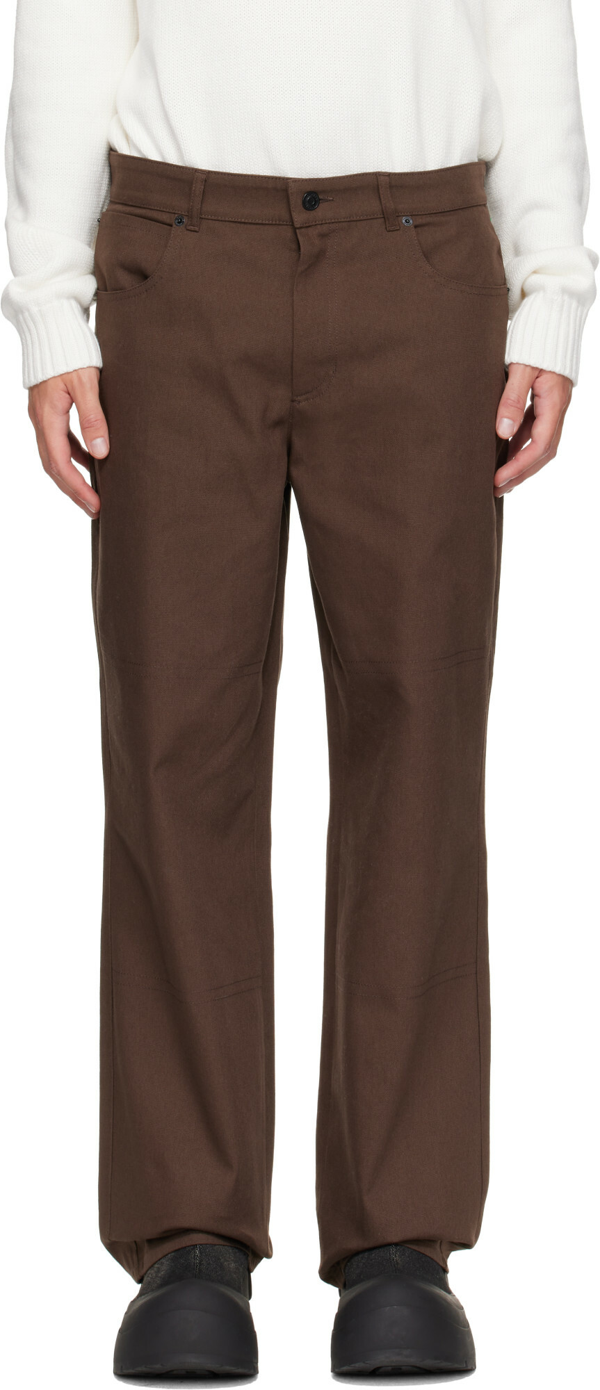 Moncler Brown Canvas Cargo Trousers