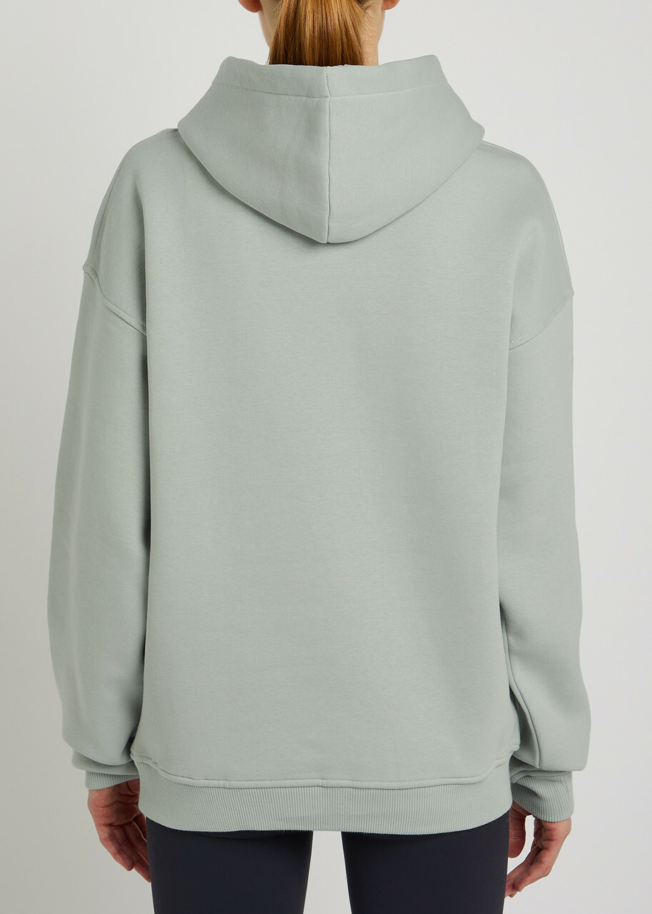 Tala Logo-embroidered Hooded Cotton-blend Sweatshirt Sage
