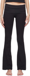 SKIMS Black Cotton Jersey Foldover Lounge Pants