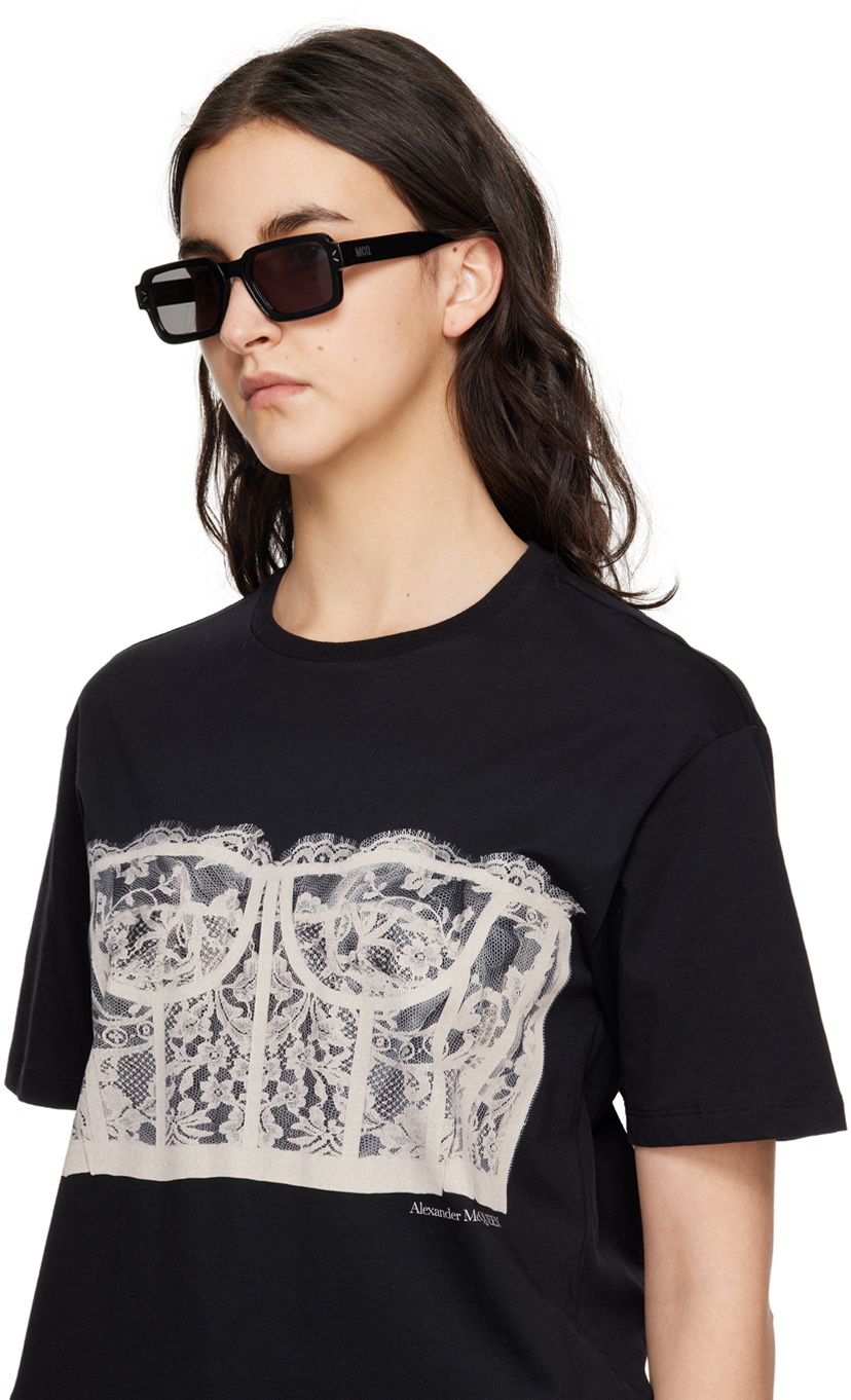 MCQ Black Rectangular Sunglasses