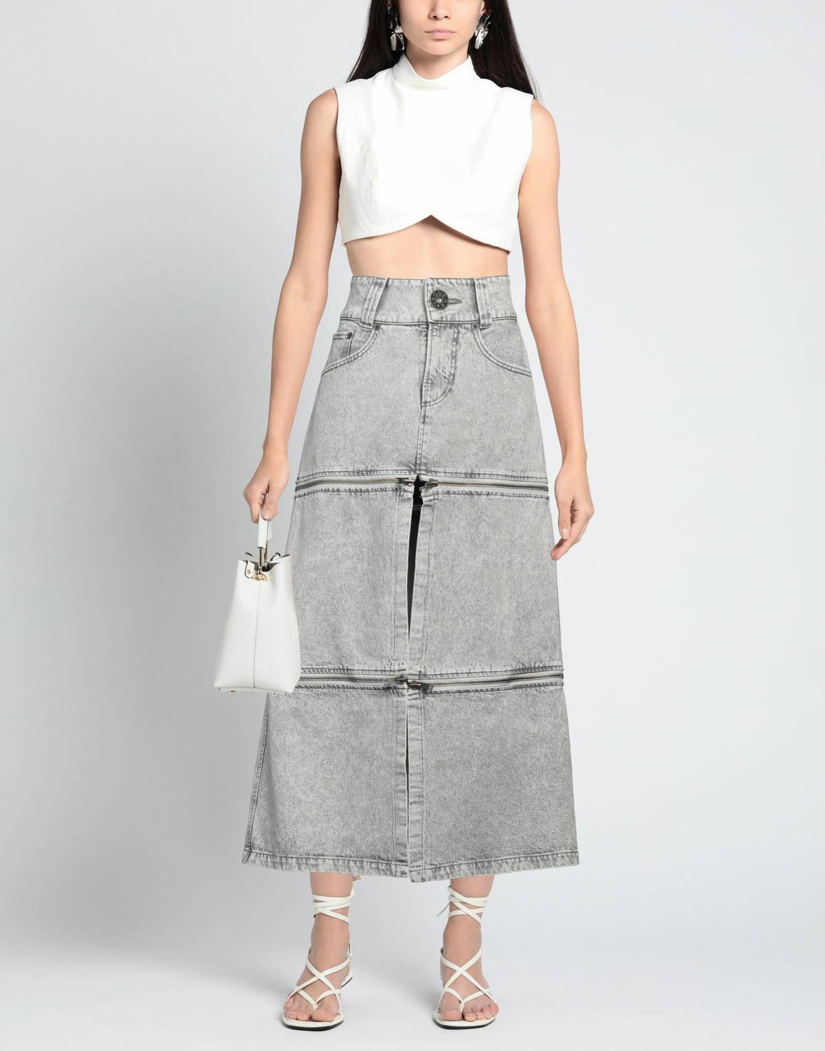 Vaquera Womens Denim skirt Light in Grey