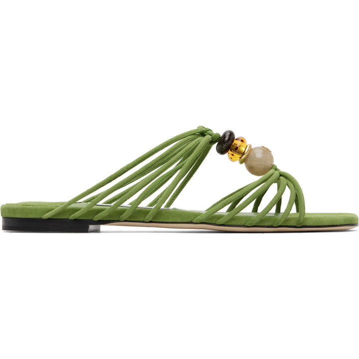 Photo: Jimmy Choo Green Lova Mule Flat Sandals