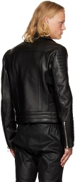 Balmain Black Paneled Leather Jacket