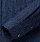 Blue Blue Japan - Button-Down Collar Indigo-Dyed Printed Cotton-Twill Shirt - Blue