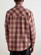 Isabel Marant - Lydian Checked Cotton and Linen-Blend Shirt - Orange