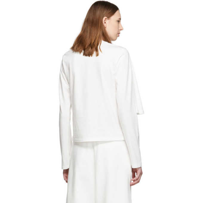 (MM6)ホワイト doubleロングスリーブTシャツ MM6 Maison Margiela White Double Layer Long Sleeve T-Shirt