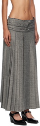 OPEN YY Gray Double Belted Maxi Skirt