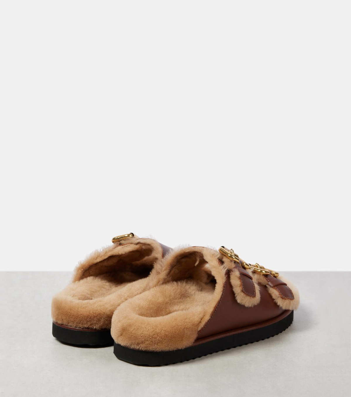 Chloé Nil shearling-lined leather sandals Chloe