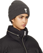 AMI Paris Gray Ami de Coeur Beanie