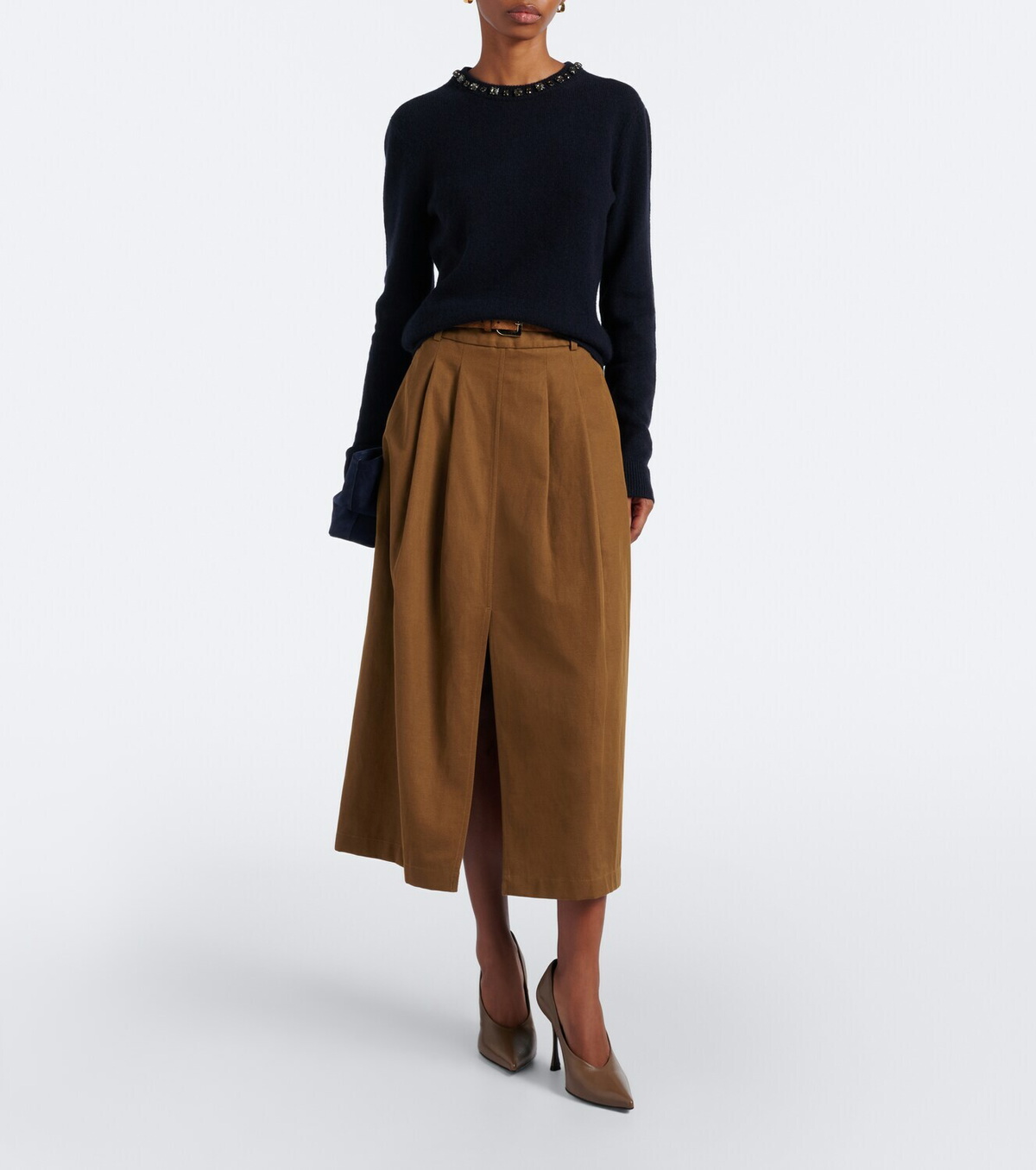 Vince Embellished wool and cashmere-blend sweater