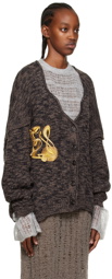 VITELLI Brown Embroidered Cardigan