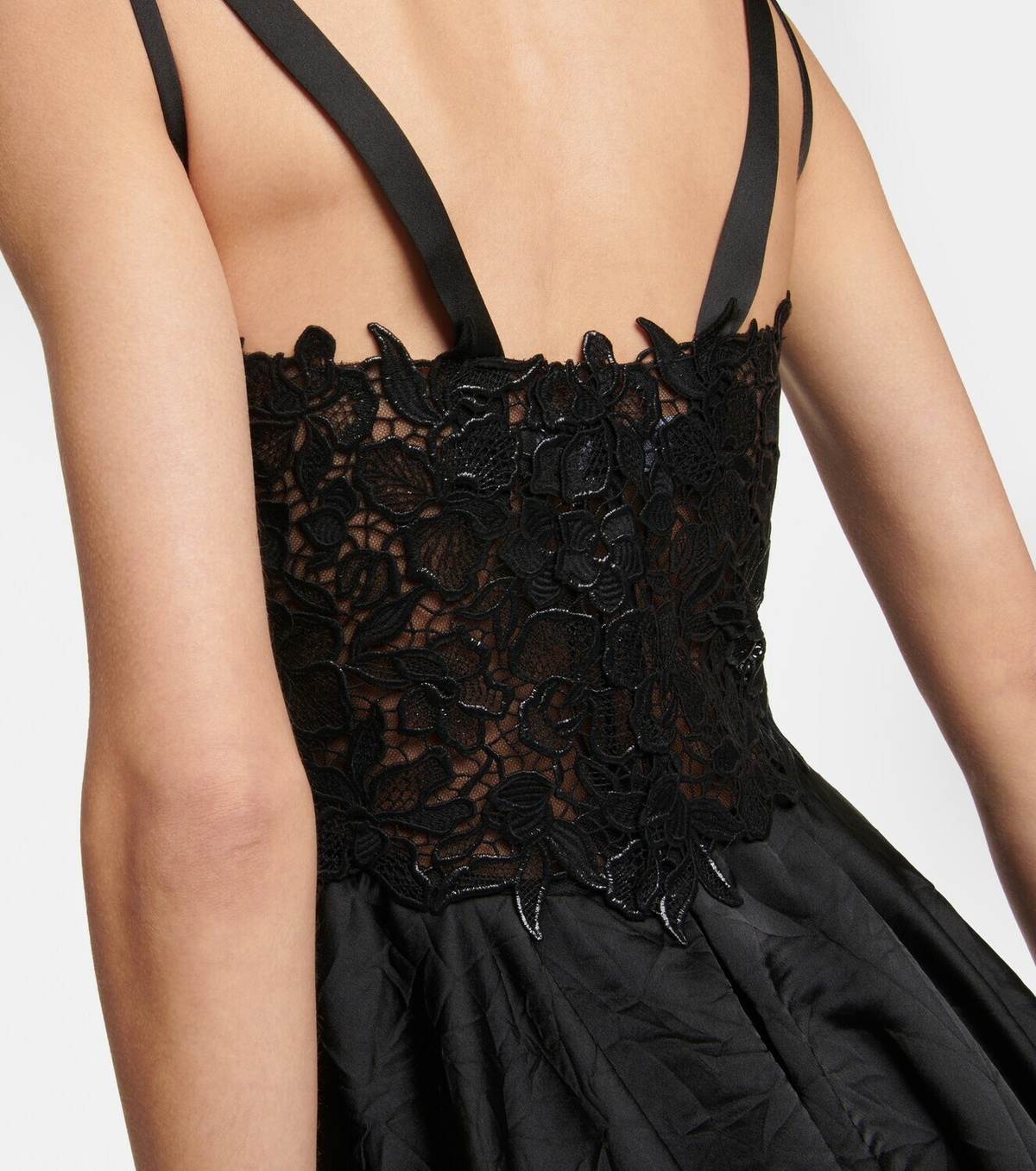 Versace - Lace-trimmed satin minidress Versace