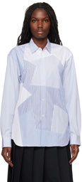 Comme des Garçons Shirt Blue & White Stripe Poplin Shirt
