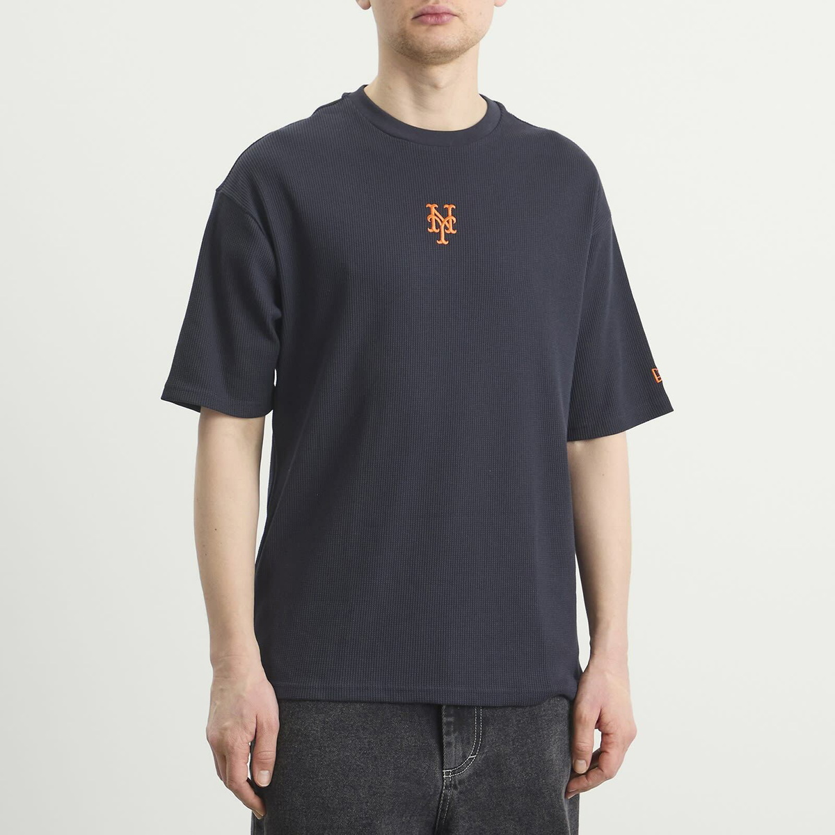 New Era Men's MLB New York Mets Waffle T-Shirt in Navy