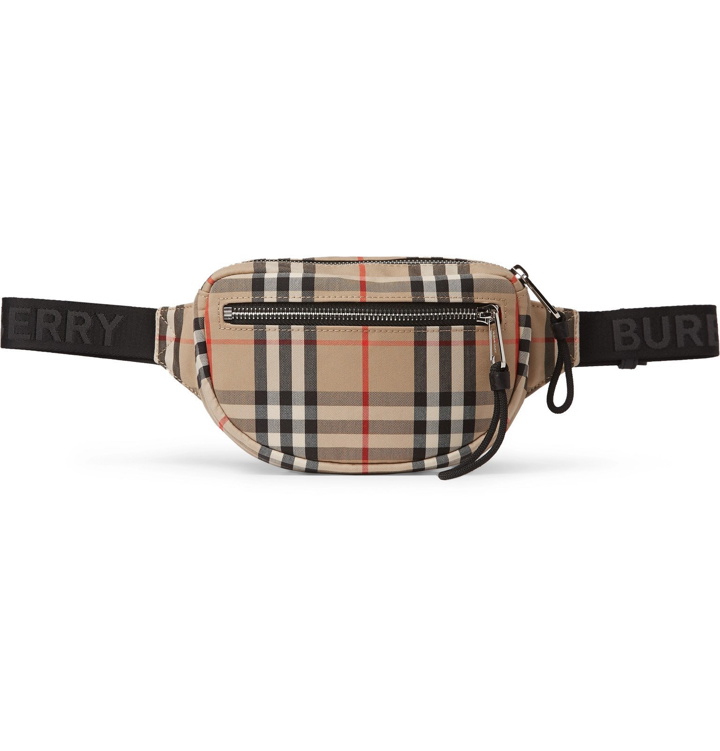 Photo: Burberry - Checked Canvas Belt Bag - Brown