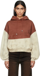 Eckhaus Latta Beige & Red Boxy Hoodie