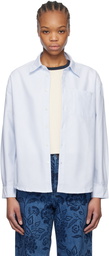 A.P.C. Blue Boyfriend Logo Shirt