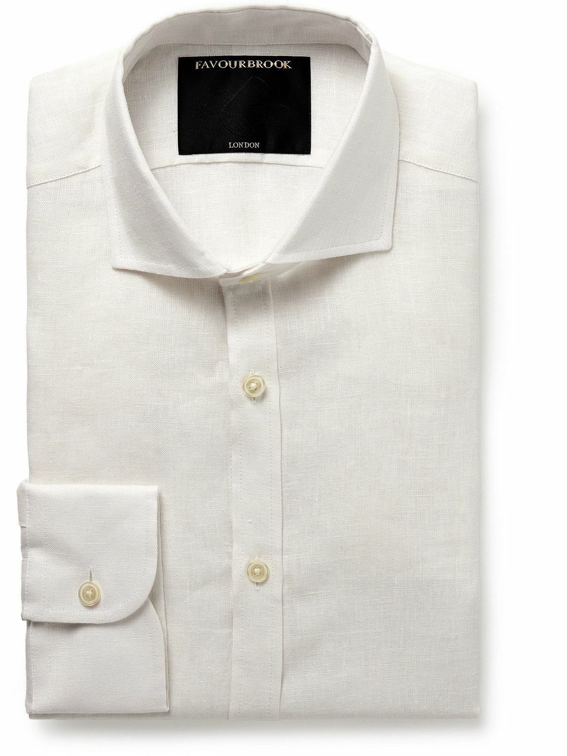 Favourbrook - Bridford Cutaway-Collar Linen Shirt - White