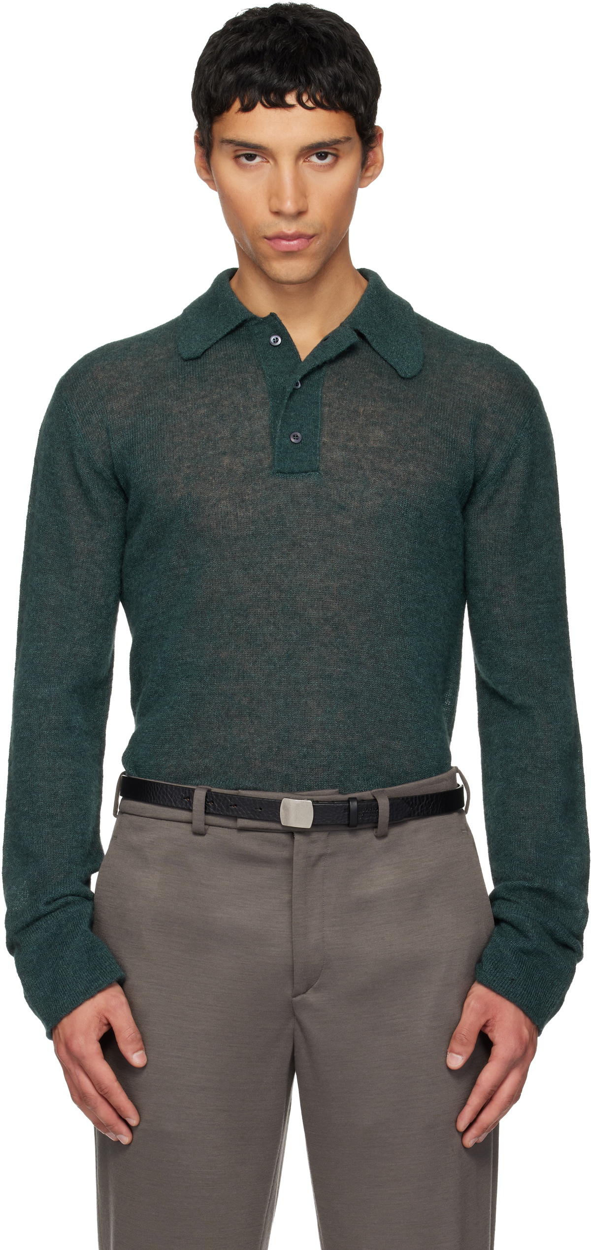 Rier Green Alpaca & Silk Polo