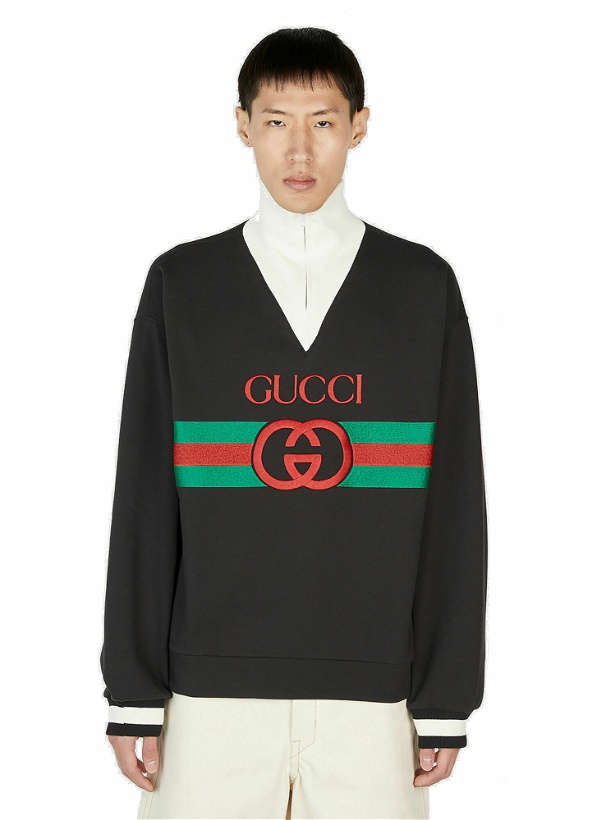 Photo: Gucci - Web Embroidery Sweatshirt in Black