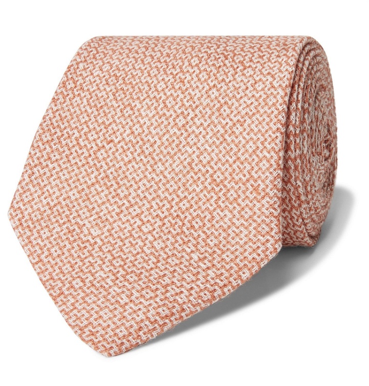 Photo: Favourbrook - Culcross 8.5cm Linen-Jacquard Tie - Orange