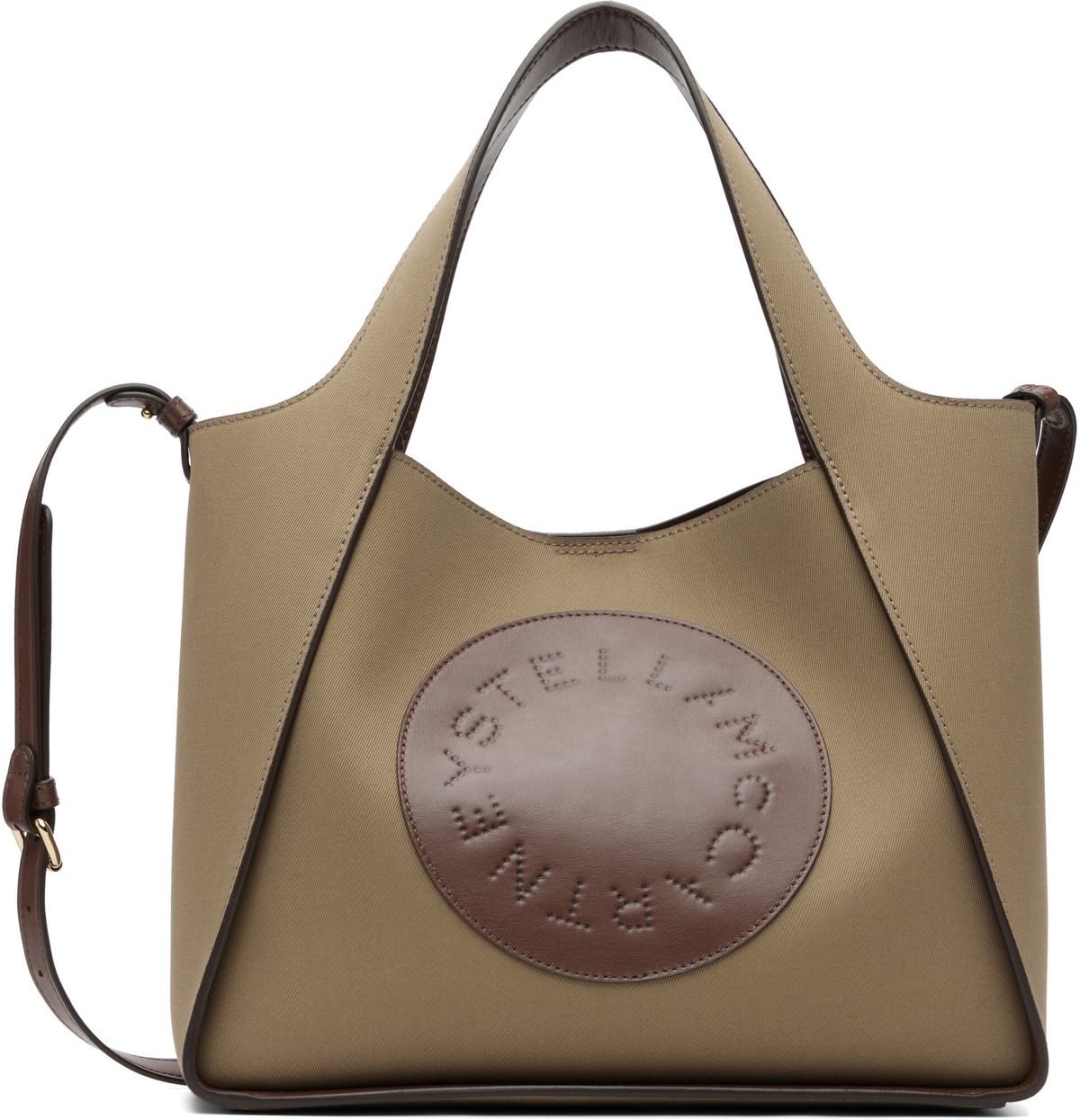 Stella McCartney Khaki Logo Crossbody Tote