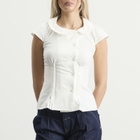 Peachy Den Women's Missy Asymmetric Blouse in Porcelain