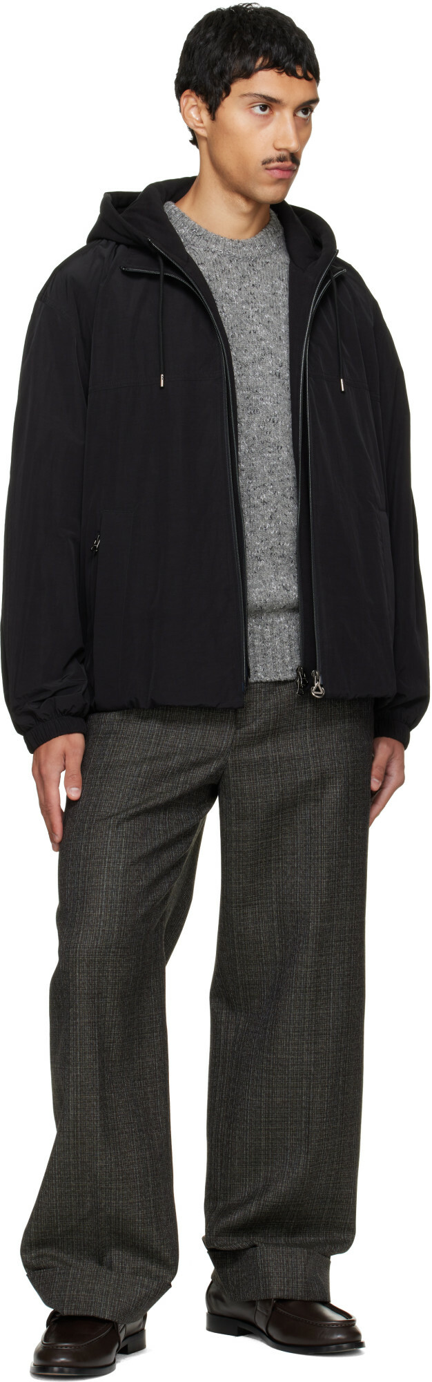 Solid Homme Black Layered Taffeta Jacket