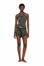 Diesel Cotton tank top with treated effect - Tops Womens in Grey