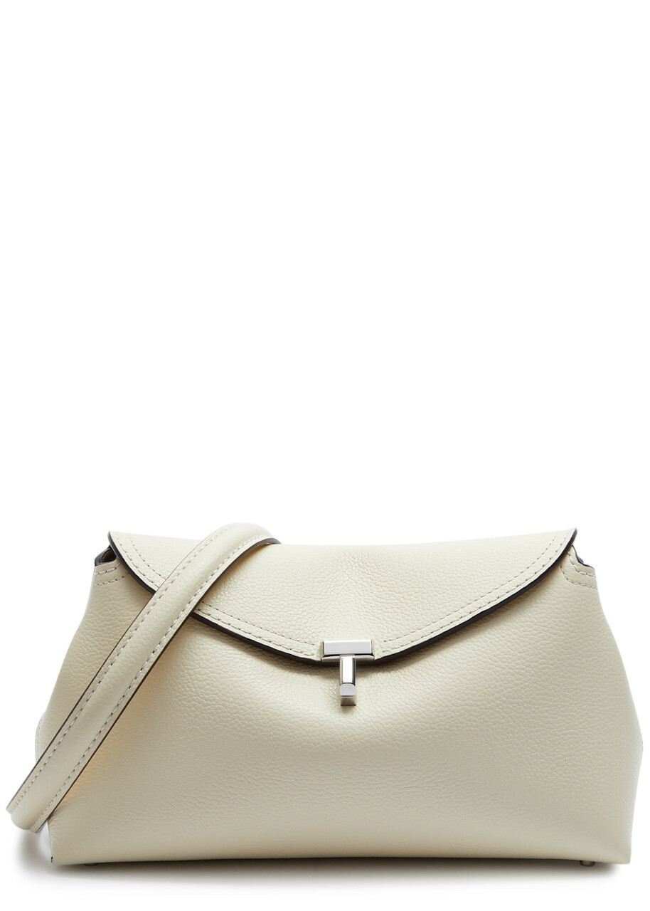 Toteme TLock Leather Clutch White One Size Toteme
