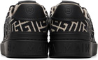 Balmain Black & Beige Monogram Jacquard B-Court Sneakers