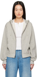 The Elder Statesman Gray Daily Zip Hoodie