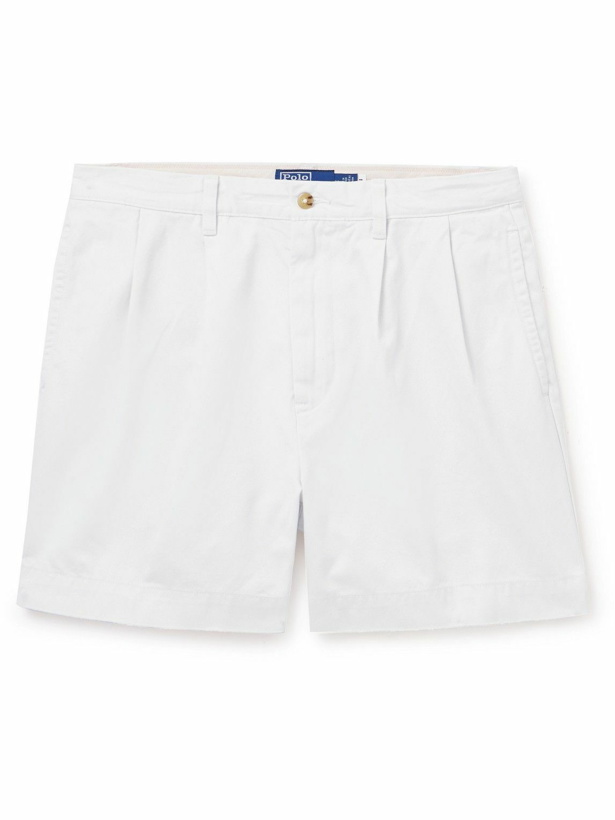 Photo: Polo Ralph Lauren - Cormac Straight-Leg Pleated Cotton-Twill Shorts - White