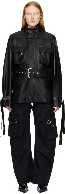Photo: Off-White Black Cargo Leather Jacket