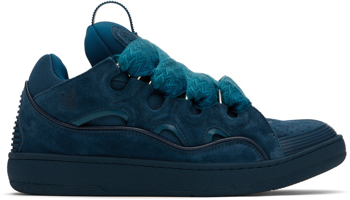 Photo: Lanvin Blue Curb Leather Sneakers